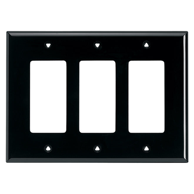 Eaton 3-Gang Black Polycarbonate Triple Decorator Wall Plate PJ263BK-SP-L/ PJ263W