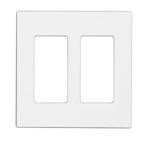 Screwless wall plate 2-Gang, White